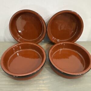 SET OF 4-Cermer Ramekins Terracotta 6oz Baking Custard Cups Cream Brulee 4.5”